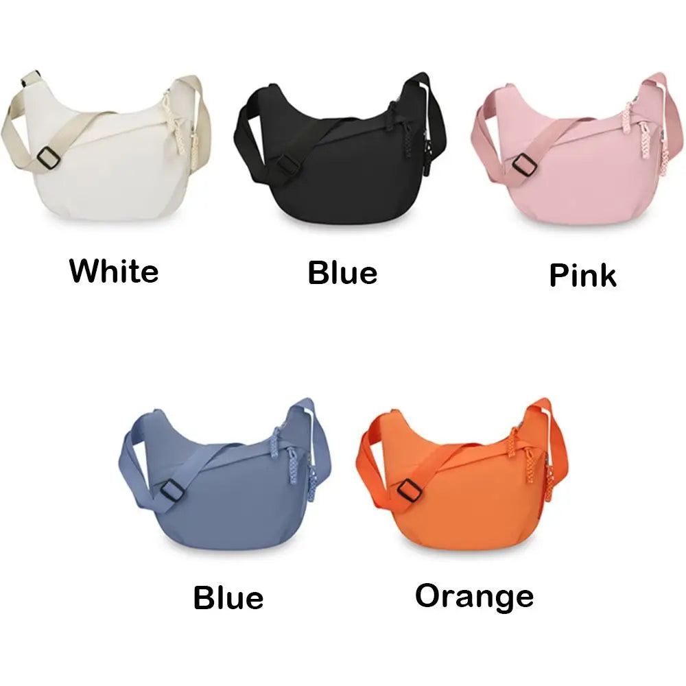 Fashion Large Capacity Women's Crossbody Bag Solid Color Multi-layered Shoulder Bag Simple Dumpling Bag Travel
