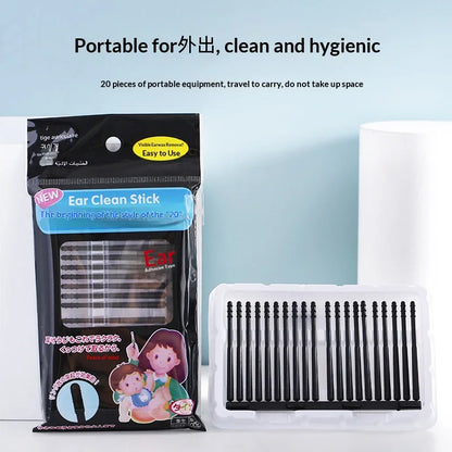20/40/80PCS Soft Sticky Ear Wax Removal Sticks Adhesive Ear Pick Gentle Ear Cleaning Tool for Adults Kids Ear Care