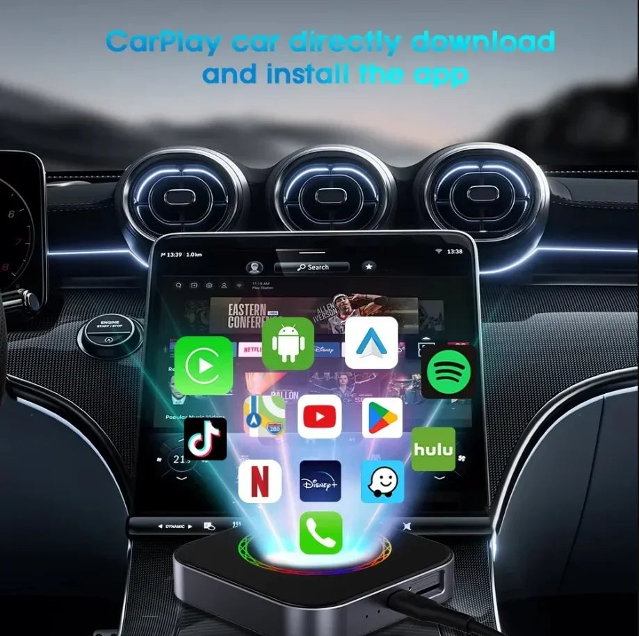 3in1 Ai Box 4G For apple android auto wireless carplay adapter Adaptor For netflix Youtube 4k Ai Box android 13 8+128G WIFI