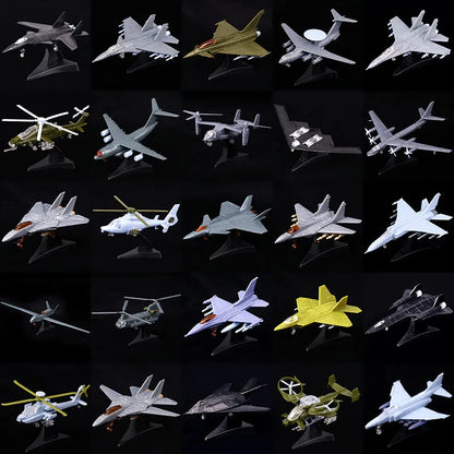 4D 27 Styles 1:144 Fighter Assembly Model Plastic Glue Free Plane Armed Helicopter Reconnaissance Aircraft Model Toy
