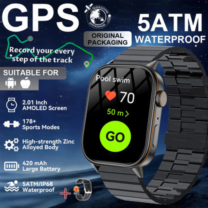 2026New Military Dual-band GPS Smart Watch Compass IP68K Waterproof Bluetooth Call Heart rate Sports Smart Watch For IOS Andriod