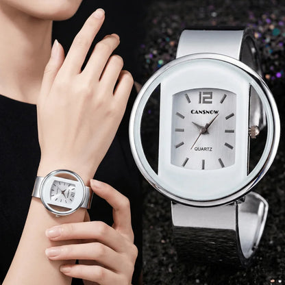 Top Brand Women's Watch Fashion Big Dial Steel Band Quartz Wristwatches Simple Leisure Ladies Bangle Watch Gift relogio feminino