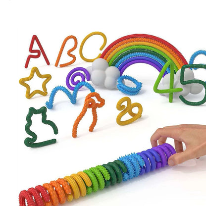8PCS Textured Flexible Sensory Fidget Sticks Stress Anxiety Relief Toys ADHD Quiet Calming Down Gifts For Teens Boys Girls