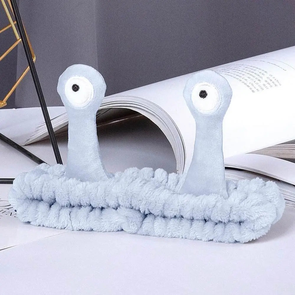 Cute Coral Fleece Cartoon Snail Headband Make up Elastic Face Wash Hairband Skin Care Spa Hairband Women Girl