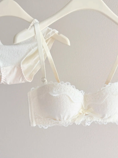 YEMOMO Lace Sexy Bra Set Padded Push Up Small Bust Lift Shaping Half Cup Concealed Bottom Intimate Underwear Set for Women  S-XL