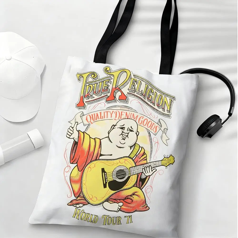 True Religion Storage Bags Lightweight Eco Friendly Fashionable Multi Purpose Large Capacity Canvas Shoulder Tote