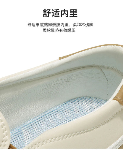 Men's Loafers for Spring, Large Size, Round-Toe Men's Moccasins, Slip-On Casual Shoes, Simple and Lightweight