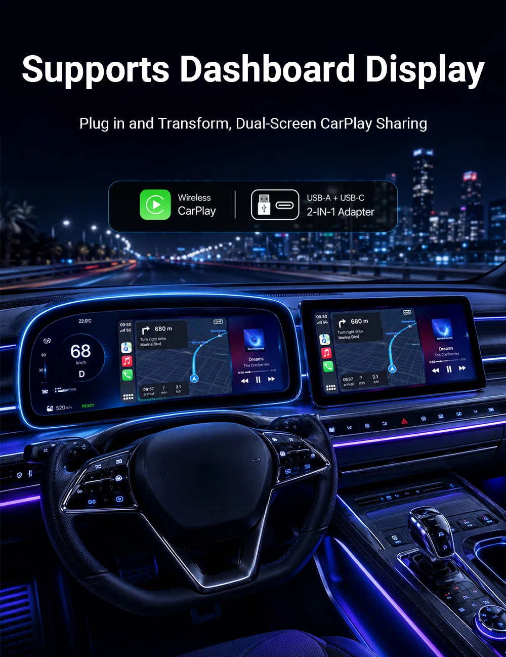 New Super Mini Carplay AI Box Wired to Wireless CarPlay&Android Auto 2in1 Box 5GHz WiFi5 for 99% Original Wired CarPlay/Auto Car