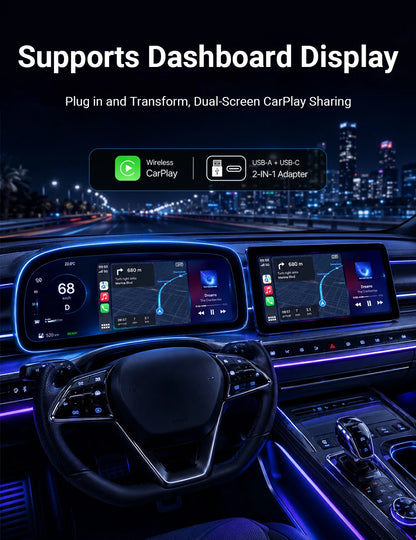 New Super Mini Carplay AI Box Wired to Wireless CarPlay&Android Auto 2in1 Box 5GHz WiFi5 for 99% Original Wired CarPlay/Auto Car