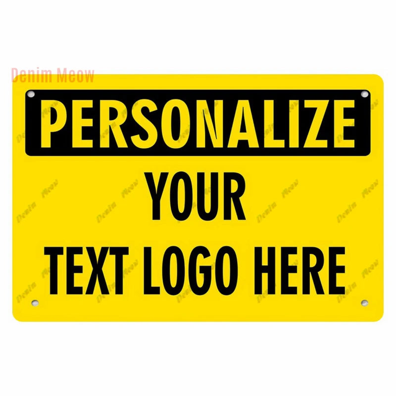 Customize Your Logo Metal Tin Sign, Personalize Your Text Here Wall Decor, Tin Sign, Home Decor, Plaques Art Poster, WYD12