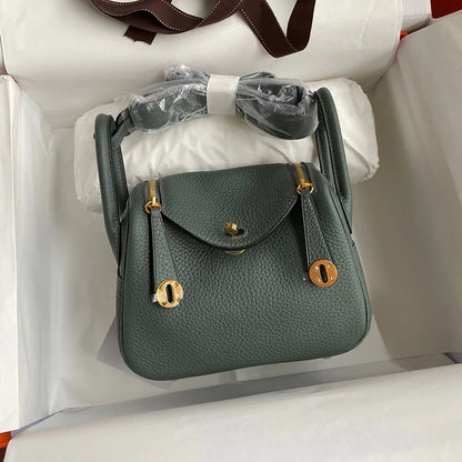 Women's Handbag 2025 New Style Top Layer Cowhide Leather Lundy Mini Doctor Bag Genuine Leather Handbag Single Shoulder Crossb...
