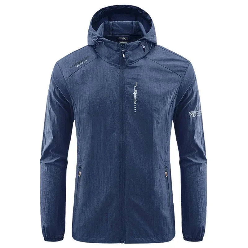 UPF50+ Summer Outdoor Quick Dry Sun-Protective Thin Jacket Men Hiking Fishing Cycling Hooded Gym Sport Ultra Light Windbreaker