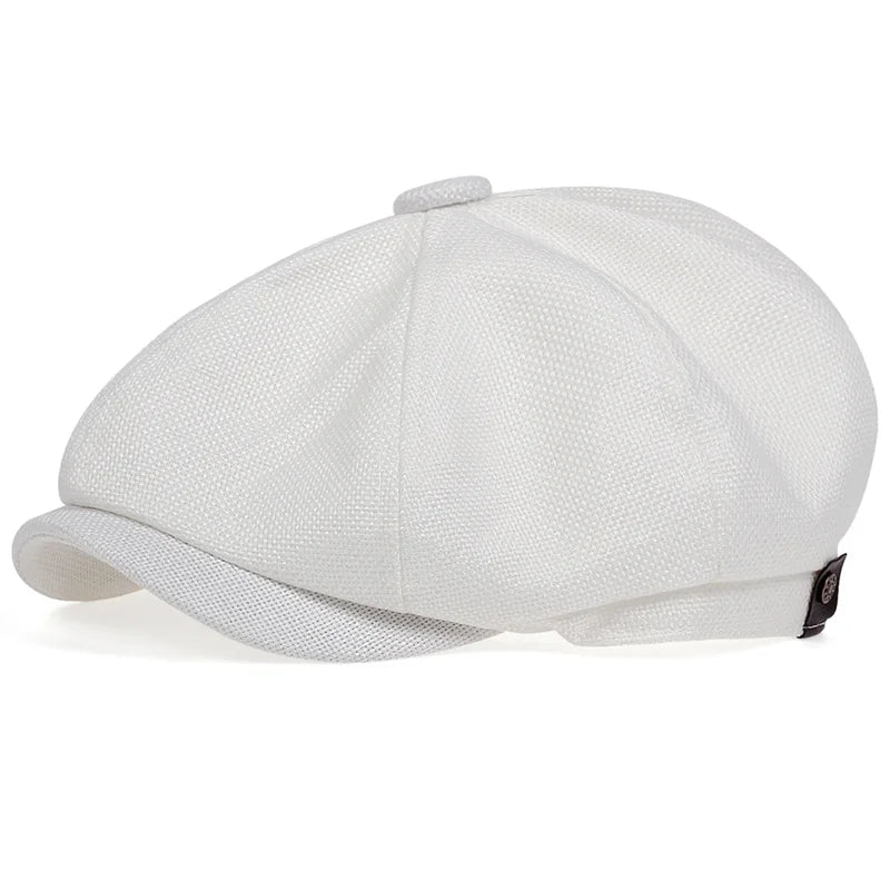 Nowa męska kaszkietówka na wiosnę lato, cienki, retro beret, dziki codzienny kapelusz, unisex ośmiokątna czapka, modne czapki hiphopowe, gorras