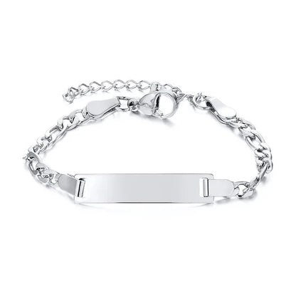 Customized Name & Text Gold Plated Stainless Steel Link Bracelet Fashion Personalized Custom Jewelry Men Women