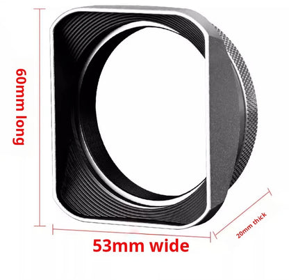 Square X100VI Shading Hood Compatible With Fujifilm X70 X100S X100T X100 X100F X100V Lens Filter Adapter Ring Metal Mount