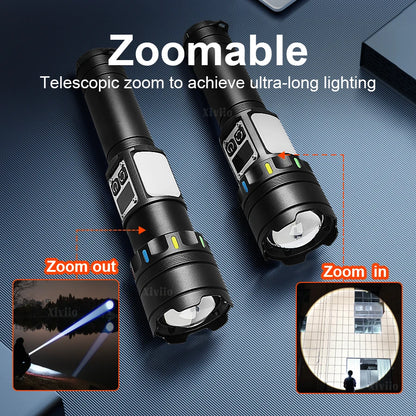 NEW 89000000LM Ultra Bright LED Flashlight Most Powerful Torch Light Rechargeable Portable Lamp With Magnet  For Camping Lantern