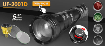UniqueFire 2002D Vcsel 940NM 850NM LED Hunt Flashlight T20 Pro Zoom Fresnel Lens illuminator Night Vision Torch Lamp Max.1000M
