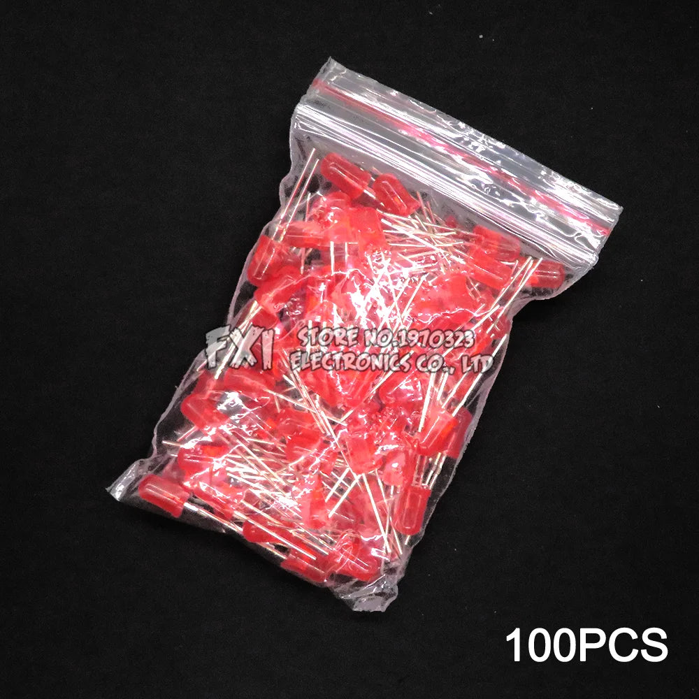 100PCS F5 LED Diode 5MM Assorted Kit White Green Red Blue Yellow Orange Pink Purple Warm White DIY kit Light Emitting Diode bxv