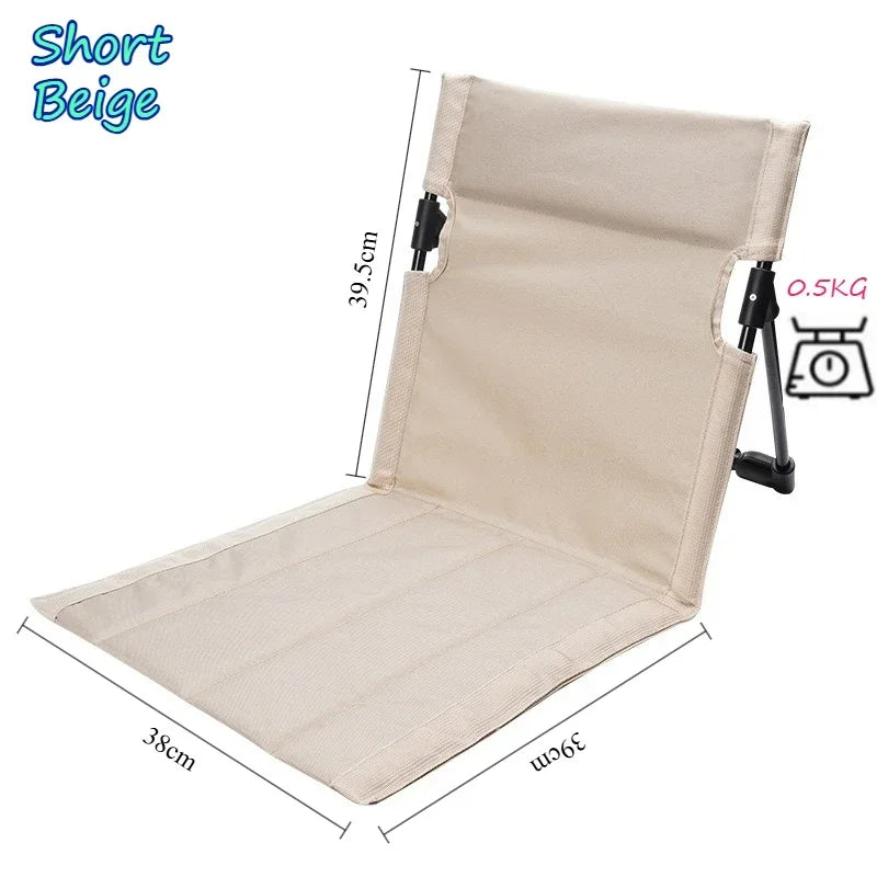 Portable Folding Beach Chair for Camping, Fishing & Garden Use - Lightweight Outdoor Lounge Chair with Backrest