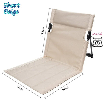 Portable Folding Beach Chair for Camping, Fishing & Garden Use - Lightweight Outdoor Lounge Chair with Backrest