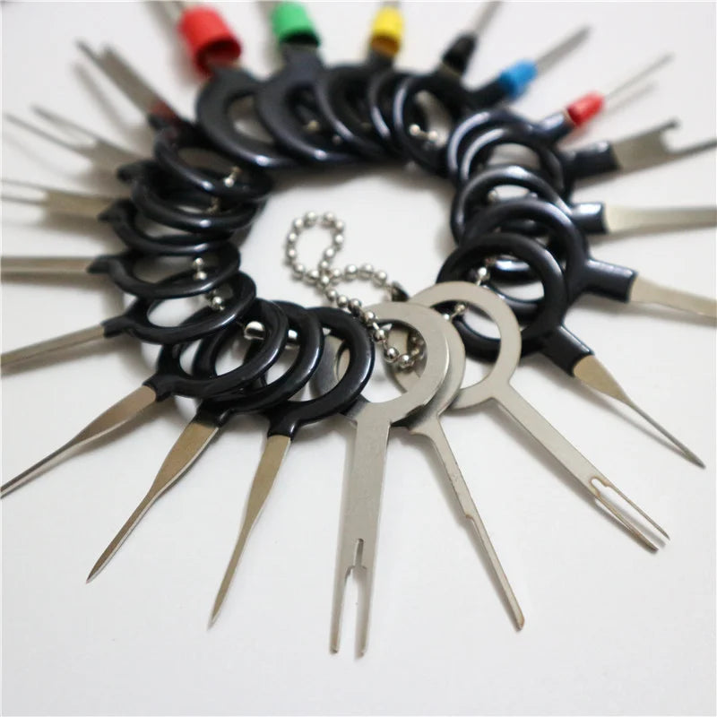 Terminal Removal Tool Kit 21Pcs Electrical Connector Pin Removal Tool Terminal Ejector Kit Depinning Tool for Automotive Car