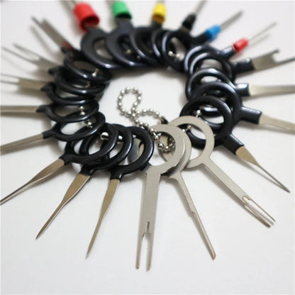 Terminal Removal Tool Kit 21Pcs Electrical Connector Pin Removal Tool Terminal Ejector Kit Depinning Tool for Automotive Car