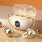 Clip on Earbuds Open Ear Wireless Bluetooth 5.4 LED Display Headphones with Mic,Noise Cancelling,Comfortable Sports Ear Buds