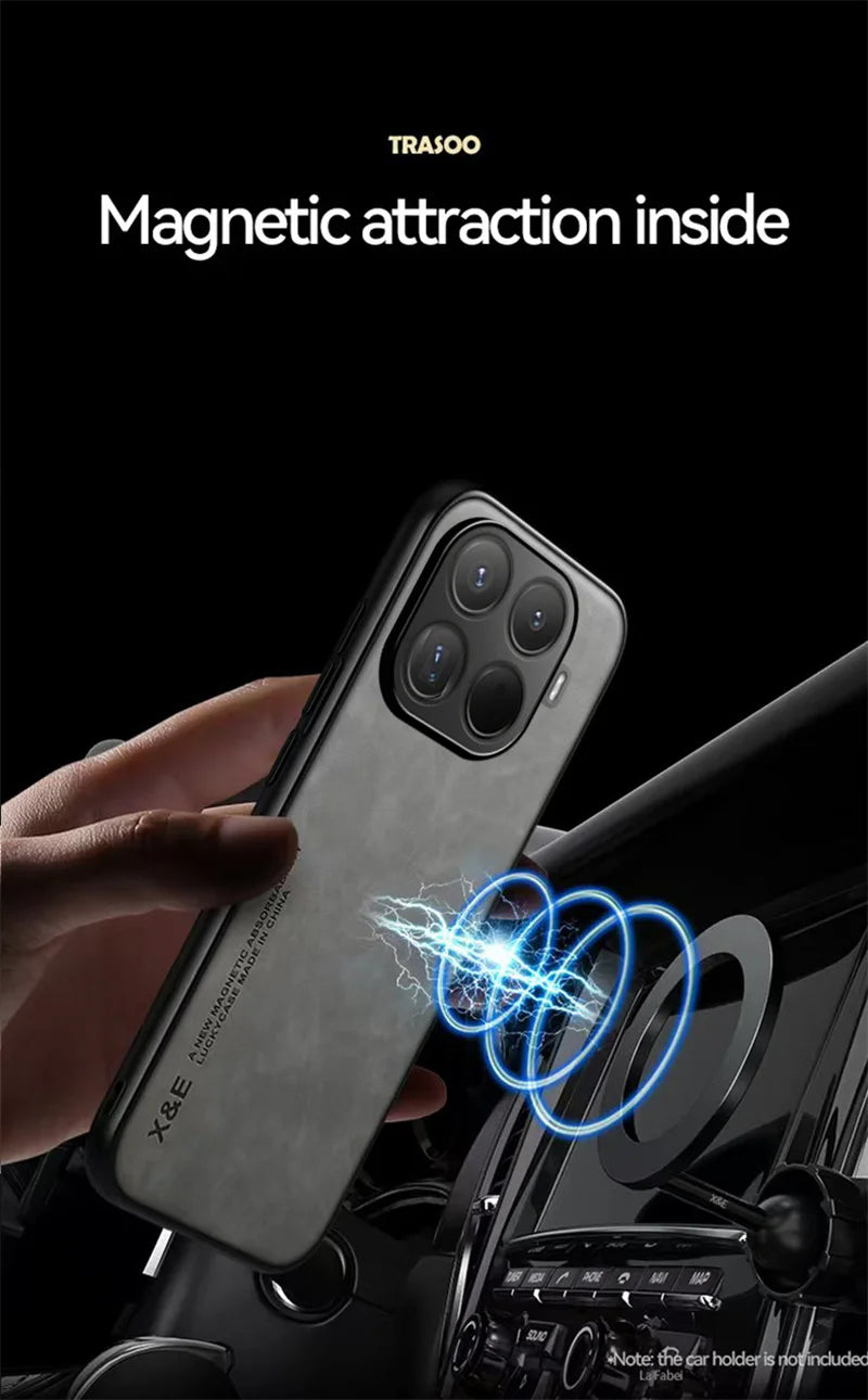 For Xiaomi 15T Pro 5G Case Soft Leather Magnetic Holder Phone Case For Xiomi Xiaomy Mi15T Mi 15T 15 T Pro Shockproof Back Cover