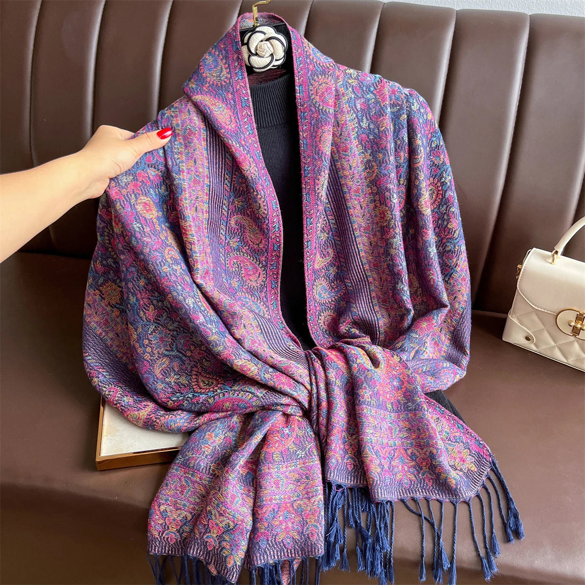 Luxury Winter Scarf Women Cashmere Warm Pashmina Brand Foulard Female Shawls Wraps Thick Soft Bufanda Poncho Scarves Stole 2025