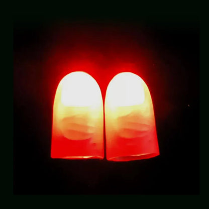 Thumb Finger Light Luminous Finger Light Magic Trick Props Halloween  Glowing Fingers Glow Thumbs（Red）magic props