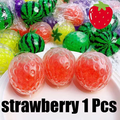 Fruit Shaped Squeeze Ball Toy Water Bead Fidget Sensory Stress Relief Gadget for Adults Dough Ball Fidget Toys Anxiety Relief