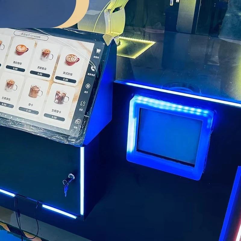 Customized AI Robot Coffee Vending Machine with Credit Card Payment Metal Construction SDK Integration Auto Clean Function