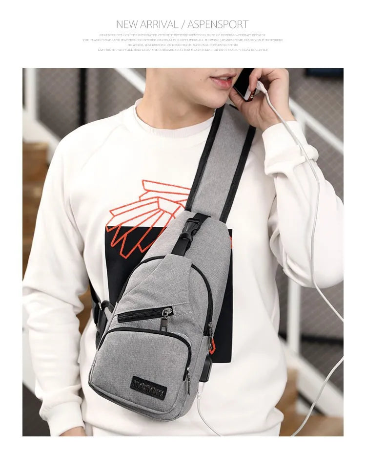 Chest Bag Men's One Shoulder Crossbody Bag Large Capacity Outdoor Sports Leisure Fashion Small Shoulder Bag Backpack Men's