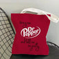 Classic Red Drink D-Dr P-PePper Storage Bags Canvas Double-Sided Print Fashion Shoulder Tote Shopping Bag Gift Eco Handbags