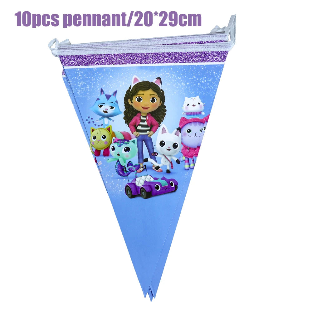 Gabby Dollhouse Birthday Party Supplies Plates Cups Tablecloth Napkins Gabby Cat Birthday Decoration Supply Kit Kids Party Favor