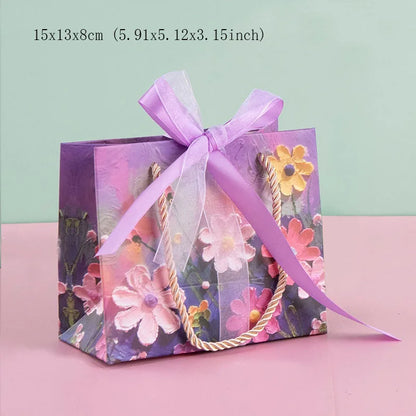Party Gift Bag Pardboard Paper Tote Gift Bags with Handles Shopping Party Wedding Party Birthday Retail Bags Gift Bag Handbag
