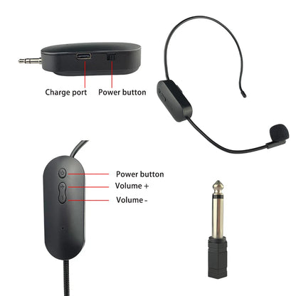 2.4G Head-mounted  Wireless Microphone Set For Bluetooth-compatible Audio Stage Performance Teaching Tour Amplification Device