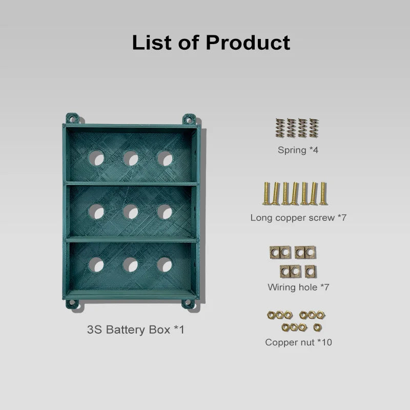 DIY Battery Case/32700 Weld-free Battery Box/Holder Pure Copper 12A High Current Lithium Battery in parallel in series