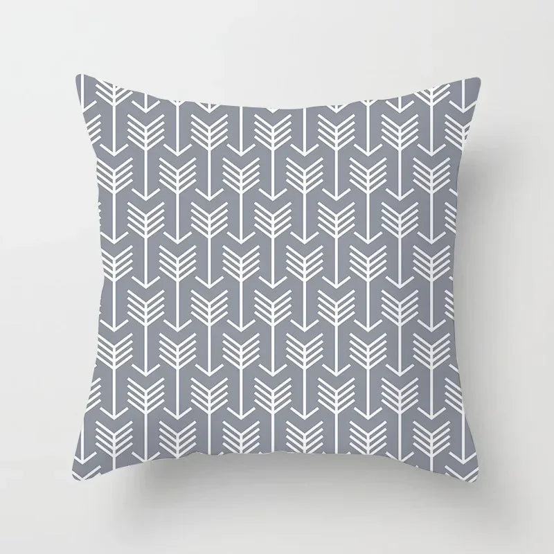 European Gray Pillowcase Geometric Pillow Cover Sofa Cushion Cover Garden Throw Pillows Hotel Outdoor Cushions car Chair 45X45cm