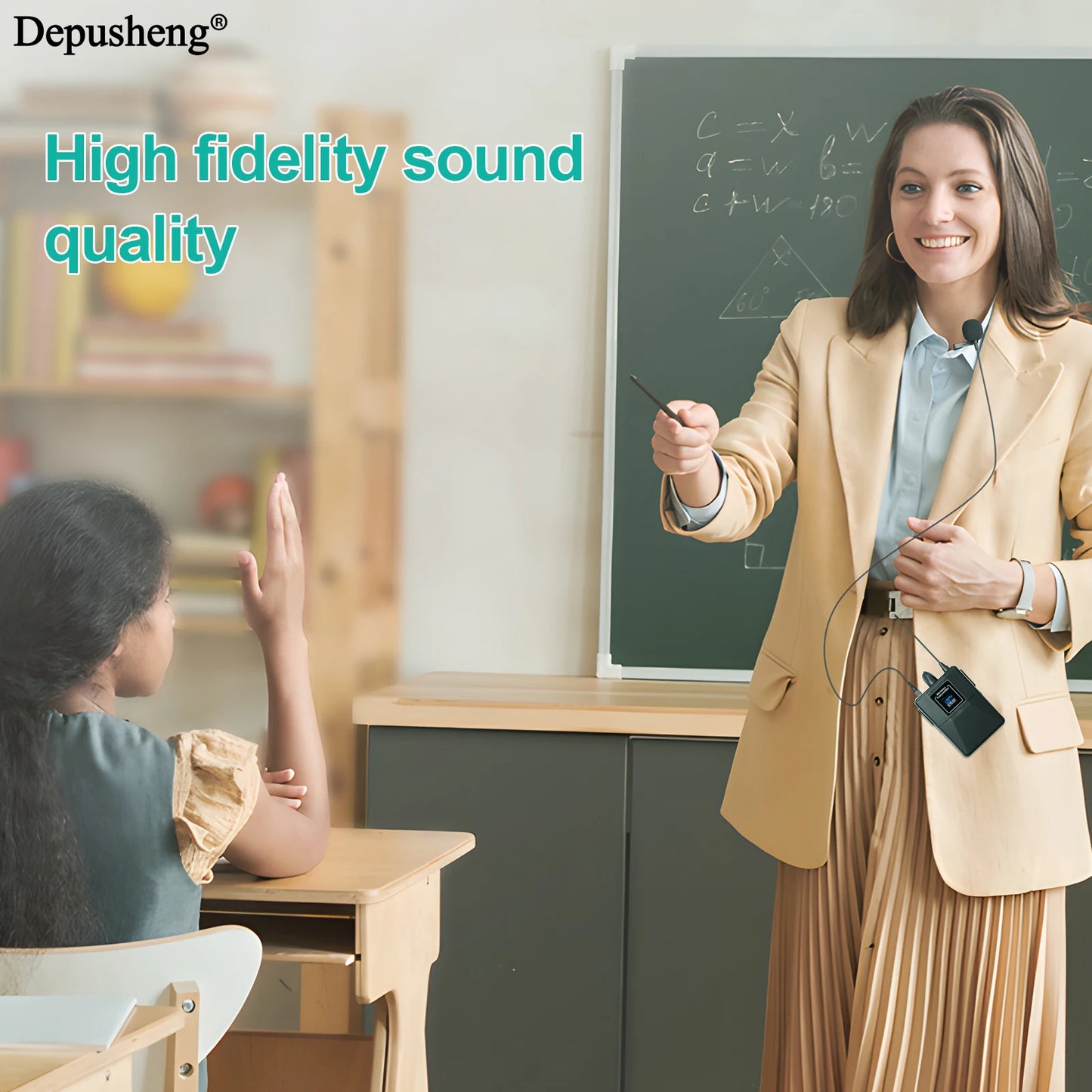4Channel Wireless Lavalier Microphone Headset Microphone Depusheng X4-CLIP VHF Fixed Dual Frequency Wireless Set For Stage Show
