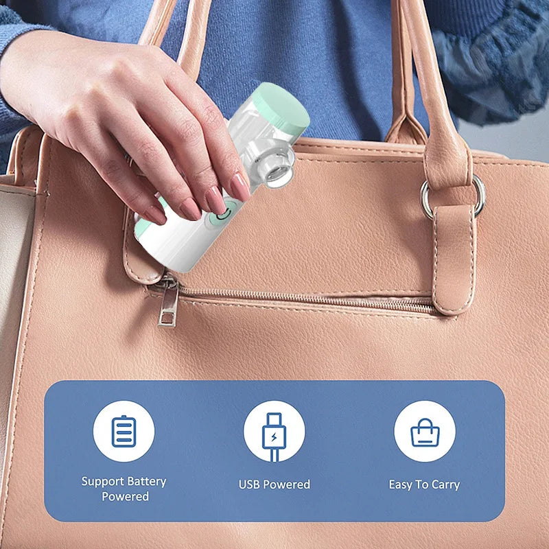 Mini Medical Nebulizer Handheld Nebulizers Ultrasonic Atomizers Portable Mute Asthma Inhaler for Adults Children Nebulizador