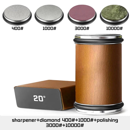 Niiruo Rolling Knife Sharpener Double Sided Diamond Sharpening Stone 15_20° Degree Magnetic Angle Roller Sharpening for Kitchen
