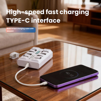 2x 21700 Power Bank Box DIY Kit 22.5W Fast Charging Dual Mode Battery Case One-Click Battery Swap Phone Charging Not Batteries