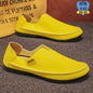 Yellow Breathable Men Loafers Slip On Casual Shoes Summer Hollow Out Driving Moccasins Plus Size 45 Soft Non-slip Flats Footwear