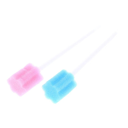 【100Pcs Disposable Oral Care Sponge Sticks Oral Swabs Single Use Stick Plum Blossom Shape Cleaning Accessories】