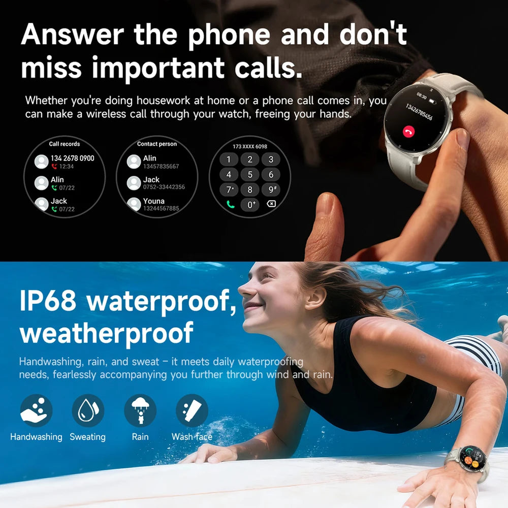 2026 New 7.6mm Ultra-Slim Smart Watch Women AMOLED HD Display LED Flashlight Always-On Time Display Fashion Ladies Smartwatches