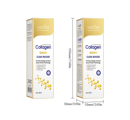 SADOER Collagen Facial Cleanser Mousse Deep Cleansing Skincare Moisturizing Firming Face Wash Foam Cleanser Skin Care Products