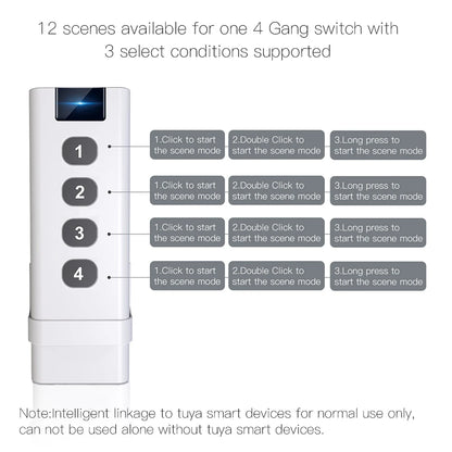 Tuya ZigBee Smart Scene Switch 1-4 Gang Portable Mini Design For Home Smart Life Remote Control Automation Scenario Switches