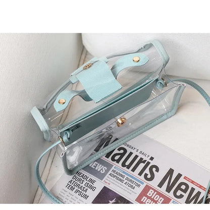 Transparent PVC Ladies' Jelly Bag, Summer Transparent Shoulder Crossbody Bag, Cute Kawaii Handbag