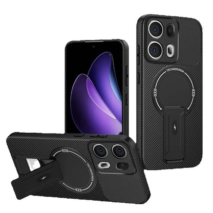 Shockproof Bracket Armor Magnetic Holder Case For OPPO Reno 13 13F Reno13 Pro Reno13F 5G Magsafe Wireless Charge Cover